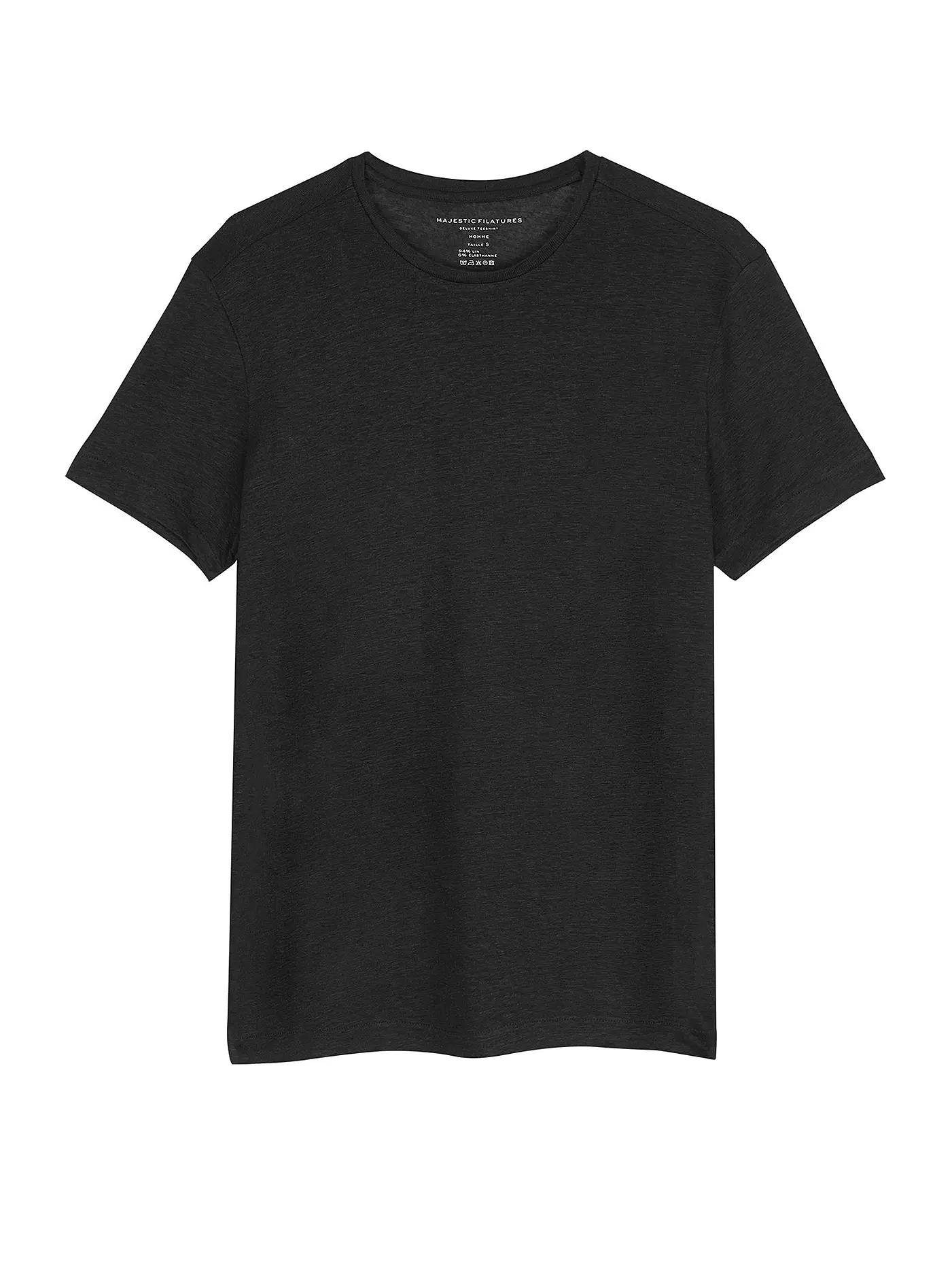 MAJESTIC FILATURES | Leinen T-Shirt | schwarz